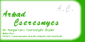 arpad cseresnyes business card