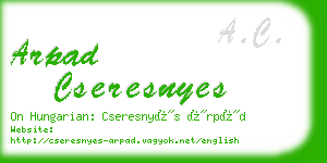 arpad cseresnyes business card
